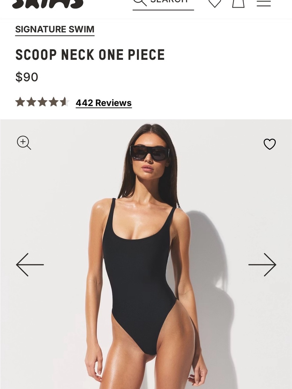 SKIMS Signature Swim Scoop Neck One-Piece Swimsuit NWT
